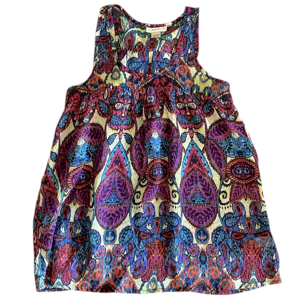 Belle Du Jour Y2K sheer multicolor ruffle tank top